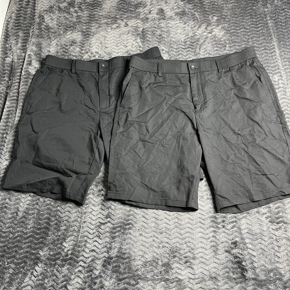 x2 Royal family Mens 36 Shorts Black Nylon Softshell